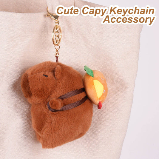 Capybara Plush Keychain w/ Burger Backpack