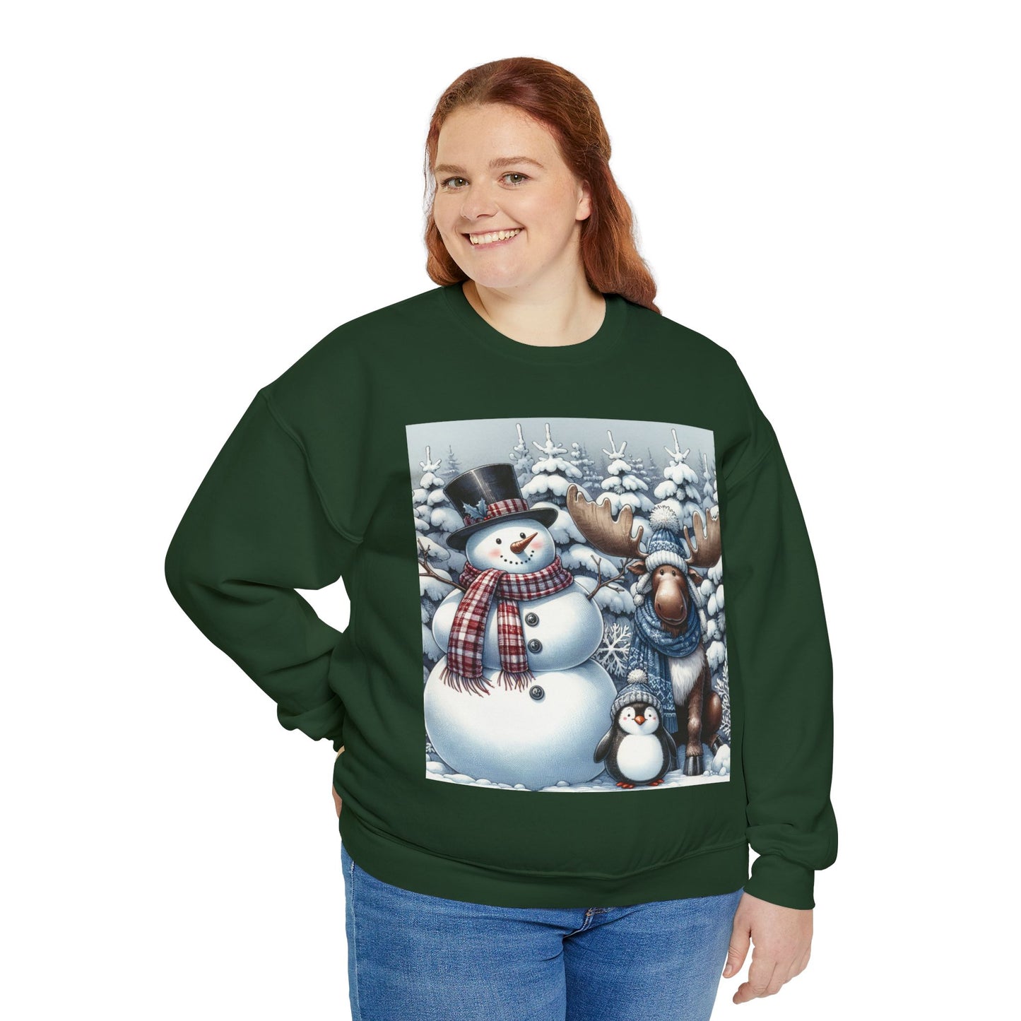 Snow Scene Sweatshirt: Seasonal Winter Unisex Heavy Blend