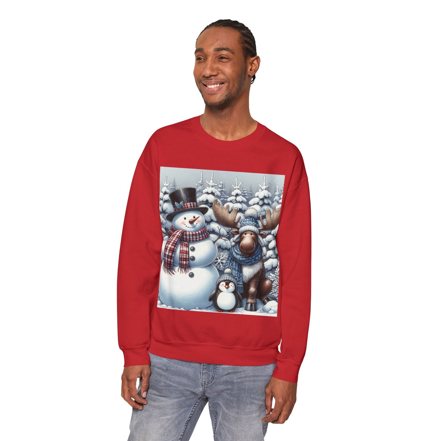 Snow Scene Sweatshirt: Seasonal Winter Unisex Heavy Blend