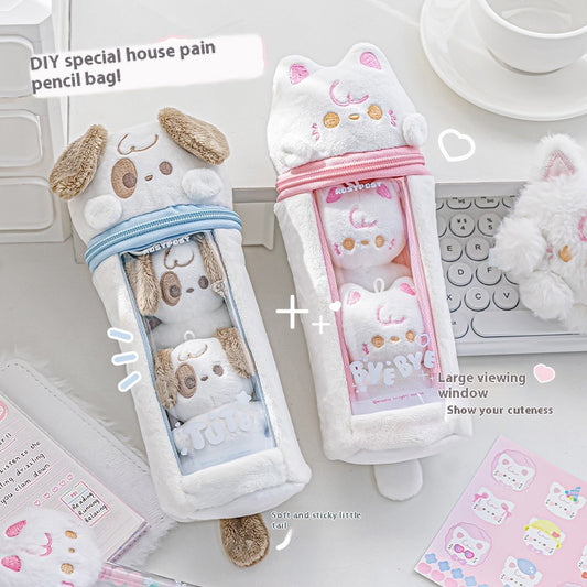 Kawaii Plush Window Pencil Holder