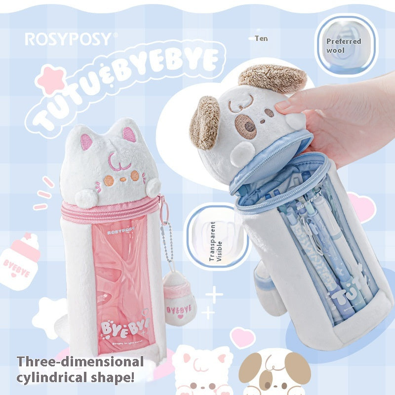 Kawaii Plush Window Pencil Holder