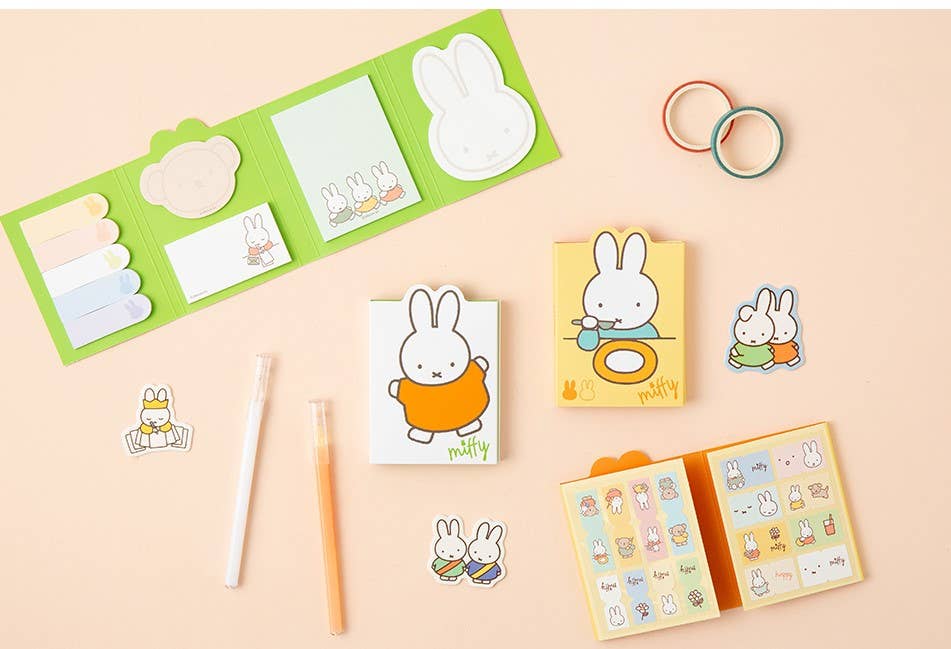 Miffy 4Layered StickyNotes  Memo Pad Pack- vivid